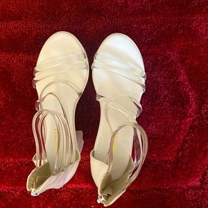 Platform white heeled sandals